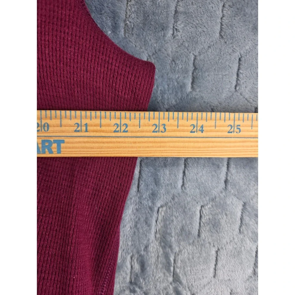 Polo Ralph Lauren Mens XL Burgundy Waffle Knit Thermal Long Sleeve Shirt Maroon